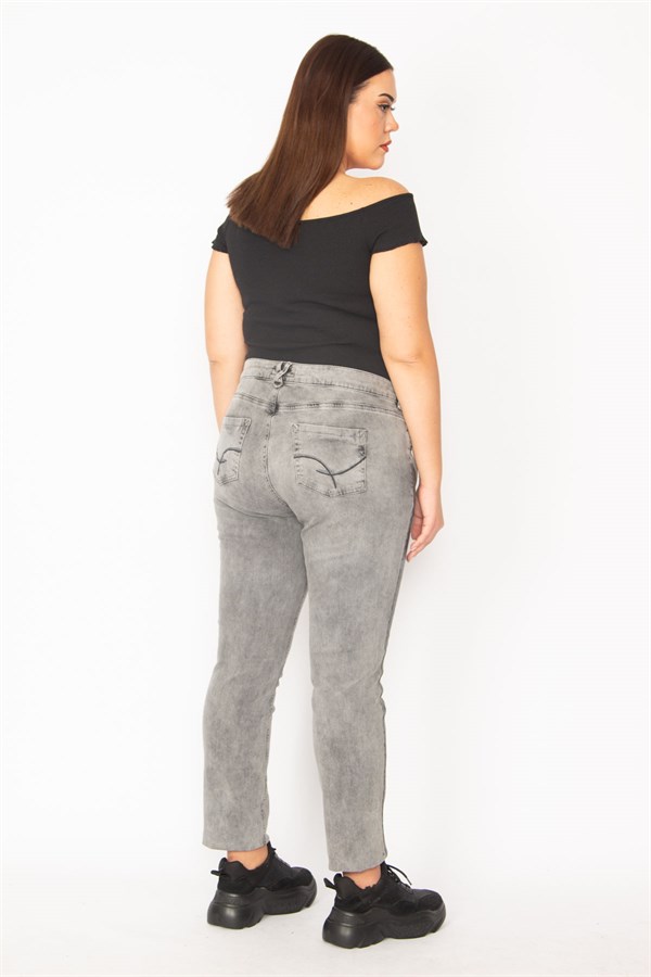 Kadın Füme Yıkama Efektli 5 Cepli Kot Pantolon 65N29867