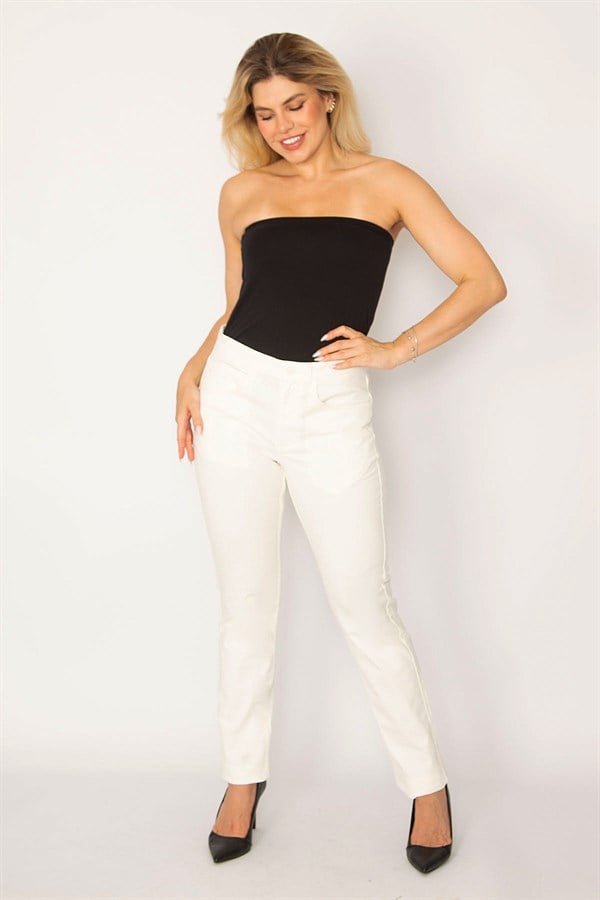 Women's White Lycra 5 Pocket Jeans 26A34294