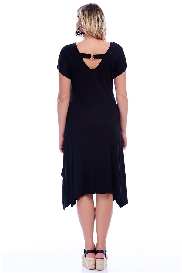 Kadın Haki Sırt Detaylı Viskon Elbise 65N27308