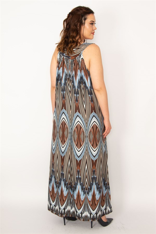 Kadın Gri Ön Pat Düğme Ve Dantel Detaylı Javanez Viskon Elbise 65N33208