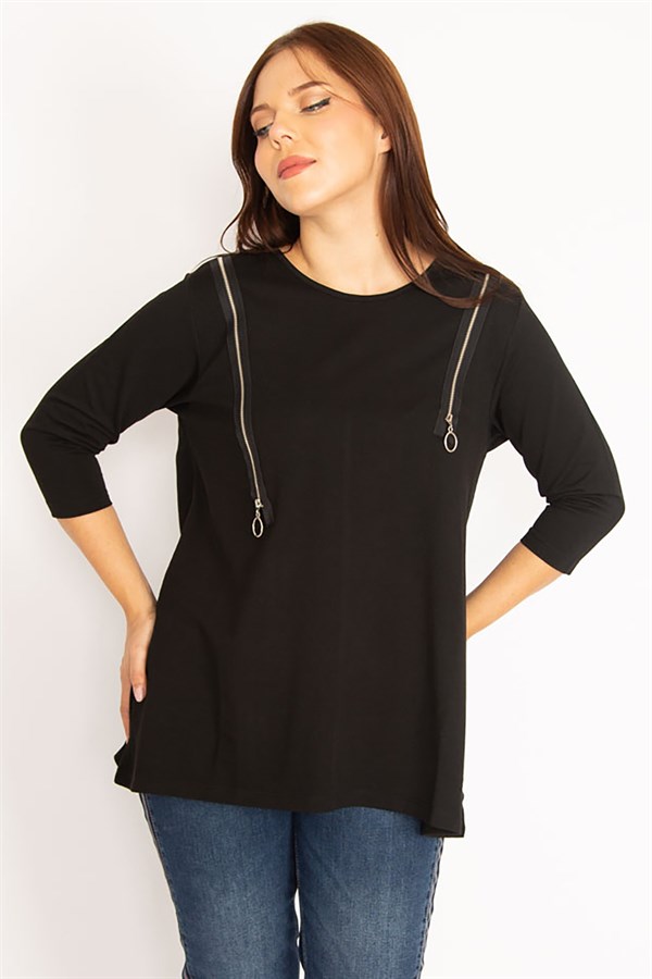 Women's Burgundy Ornamental Zippered Sweatshirt 65N34599