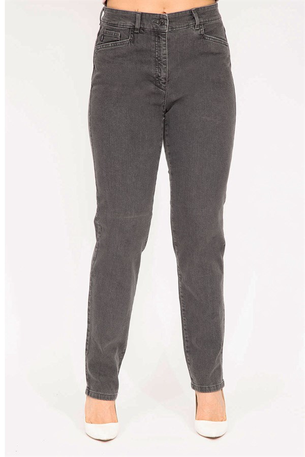 Kadın Antrasit 5 Cep Likralı Kot Pantolon 65N35291