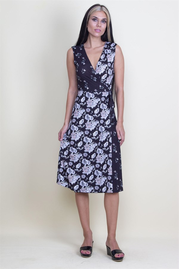 Robe portefeuille à motifs floraux