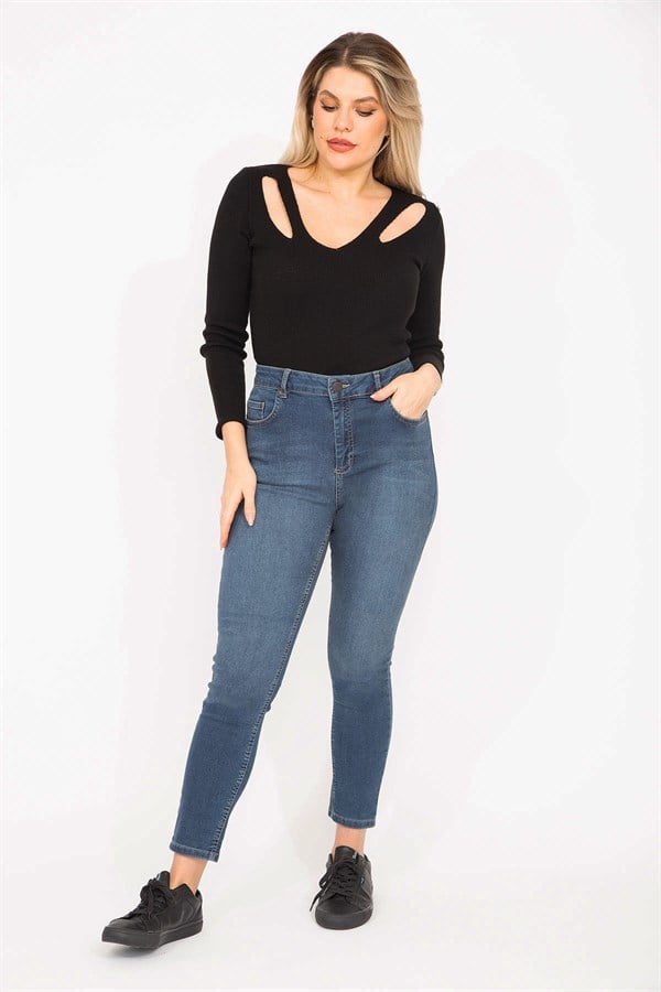 Kadın Lacivert 5 Cepli Skınny Kot Pantolon 65N35272