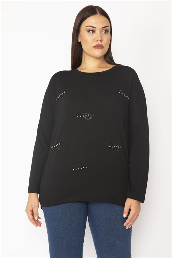 Kadın Kemik Taş Ve Baskı Detaylı Tunik 65N35384