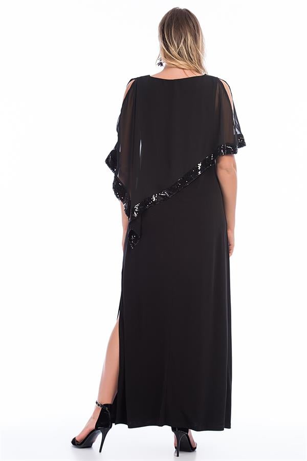 Kadın Bordo Payet İşli Abiye Elbise 65N14379