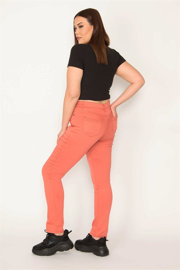 KADIN PEMBE YÜKSEK BEL 5 CEP PANTOLON