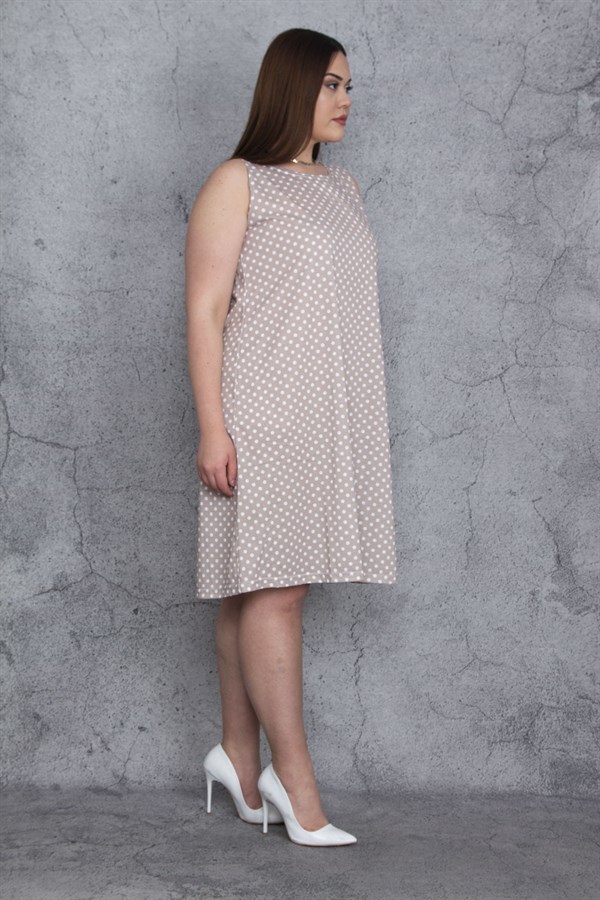 Kadın Vizon Puan Desenli Elbise 65N24477