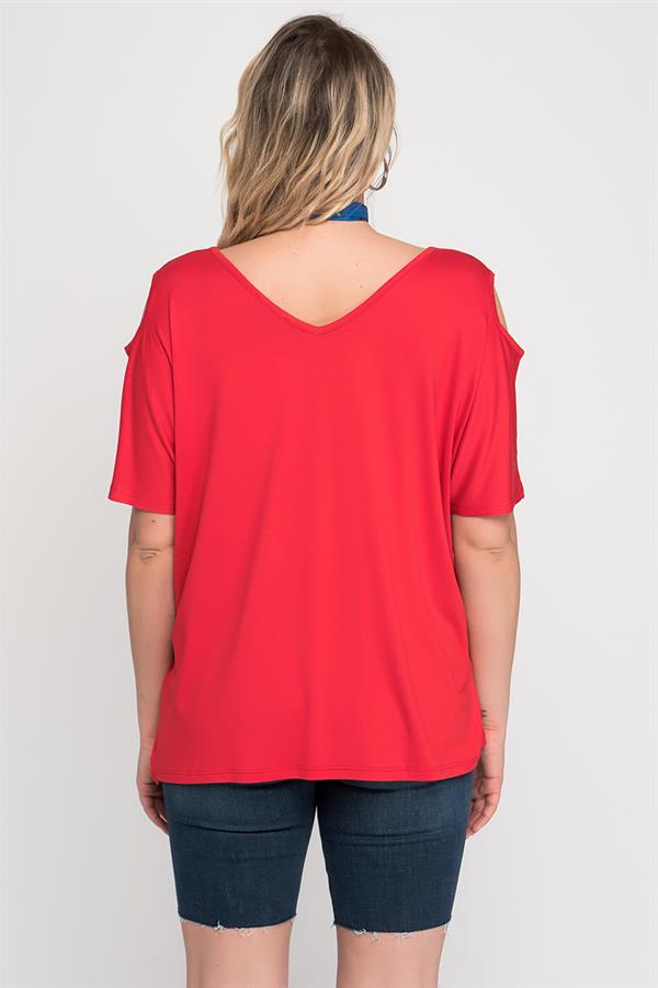 Kadın Beyaz Omuz Dekolteli Viskon Bluz 65N22698