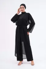 Paréo à motifs pour maillot de bain pudique, noir