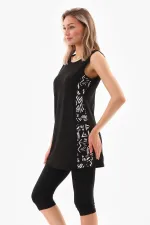 Maillot de bain sans manches à motifs en lycra