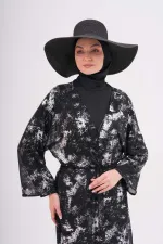 Tesettür Mayo Üzerine Varaklı Desenli Pareo