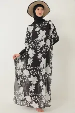 MODEST SWIMSUIT WITH PATTERNED PAREO