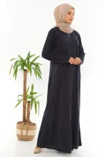 Zippered Prayer Dress/Abaya, Navy Blue Zippered Prayer Dress/Abaya, Navy Blue