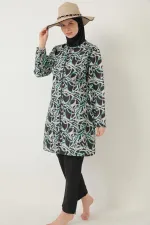 Maillot de bain hijab intégral Parachute vert et noir