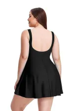 Likralı Büyük Beden Tek Parça Birleşik Şortlu Elbise Mayo