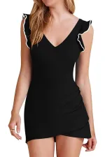 Ruffled Shoulder Integrated Slip Dress Swimsuit / Beach / Pool Pattern Adjusted, True to Size.