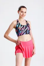 İkili Takım Şort Etekli Crop Mayo