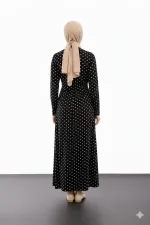 Robe de prière à nouer, à pois, en tissu extensible