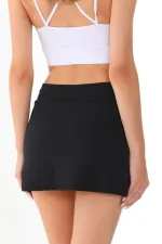 Siyah Renk Şort Etek Deniz Şortu Spor Etek