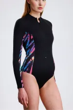 Combinaison de bain à manches longues zippée