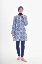 Maillot de bain une pièce couvrant entièrement, imperméable, de style parachute, avec leggings.