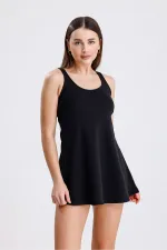 Likralı Birleşik Şortlu Elbise Mayo /Deniz / Havuz