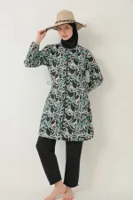 Maillot de bain hijab intégral Parachute vert et noir