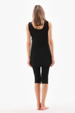 Maillot de bain sans manches à motifs en lycra