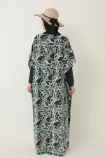 MODEST SWIMSUIT WITH PATTERNED PAREO