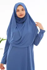 Robe de prière une pièce facile à porter, bleu indigo