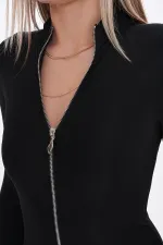 Fermuarlı Kadın Body Tulum Günlük / Günlük Giyim / Spor Kalıp Yeniden Düzenlendi