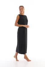 Black Sleeveless Dress Lining Underskirt