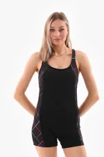SHORTS-STYLE PATTERNED JUMPSUIT SWIMSUIT