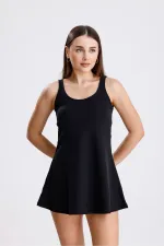 Likralı Birleşik Şortlu Elbise Mayo /Deniz / Havuz