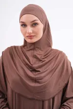 Pamuklu Çantalı Namaz Elbisesi Bilekleri Lastikli Tesettür Elbise