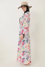 Paréo, maillot de bain hijab couvrant entièrement, en lycra blanc