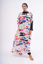 MODEST SWIMSUIT WITH PATTERNED PAREO