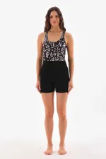 combinaison short à motifs maillot de bain