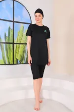 Yarı Kapalı Tesettür Mayo Nakışlı