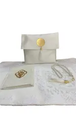 Namaz Elbisesi Set Çantalı Namaz Seti Siyah Namaz Elbisesi + Seccade + İnci Tesbih + Yasin