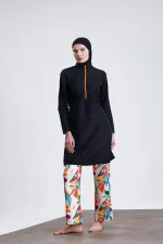 Ensemble de maillot de bain hijab double bonnet imperméable en parachute, 4 pièces