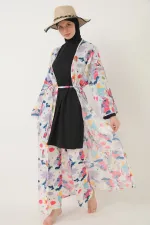 Paréo, maillot de bain hijab couvrant entièrement, en lycra blanc