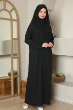 Taşlı Zikirmatik Hediyeli Tek Parça Namaz Elbisesi