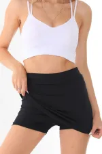 Bikini Altı Şort Etek Siyah