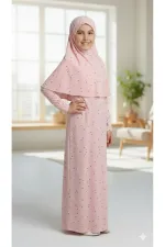 Kız Çocuk Desenli Namaz Elbisesi Likralı Esnek Baskılı Kumaş