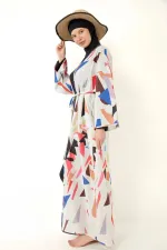 Pareolu Tam Kapalı Tesettür Mayo Likralı Kumaş