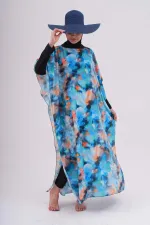 MODEST SWIMSUIT WITH PATTERNED PAREO