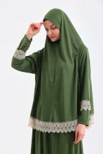 İKİ PARÇA ETEKLİ KAYMA YAPMAZ NAMAZ ELBİSESİ