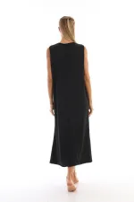 Black Sleeveless Dress Lining Underskirt